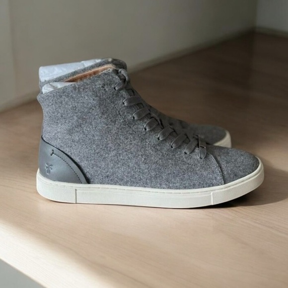 🌻NEW w/box Frye 'Ivy" Wool Leather Blend Hi-Top Sneaker Shoe Women's Size 9.5. - Picture 4 of 13